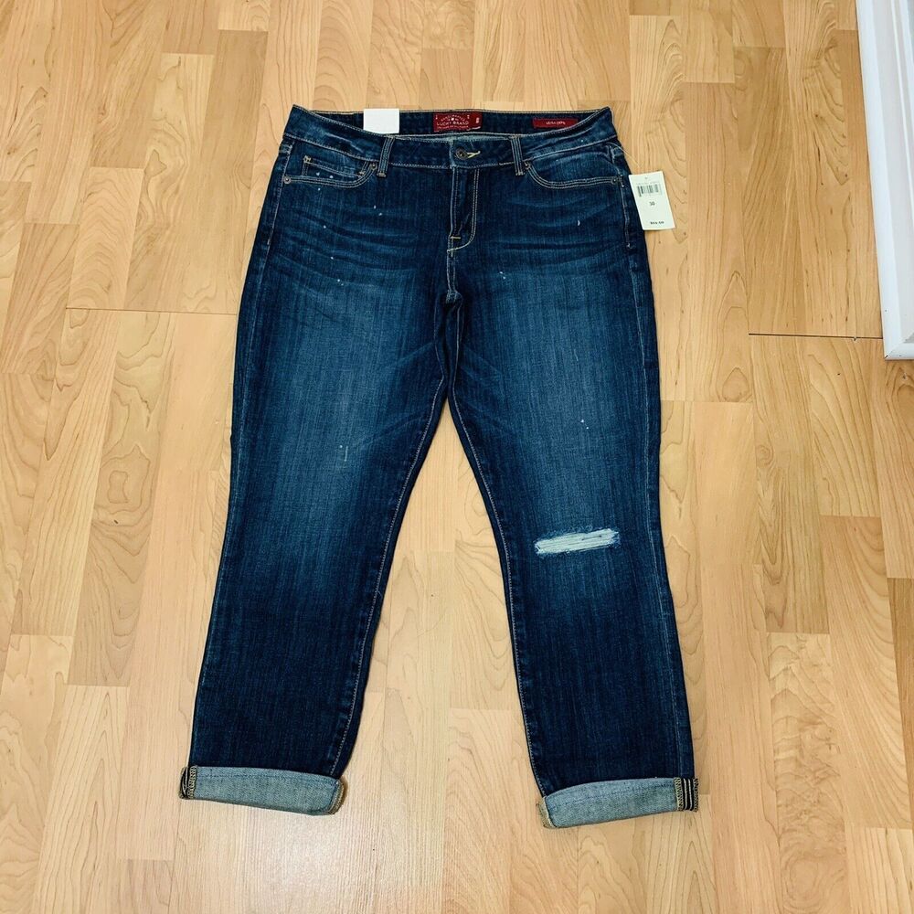 Lucky Brand Leyla Capri Jeans Distressed Women's Size 30 NWT